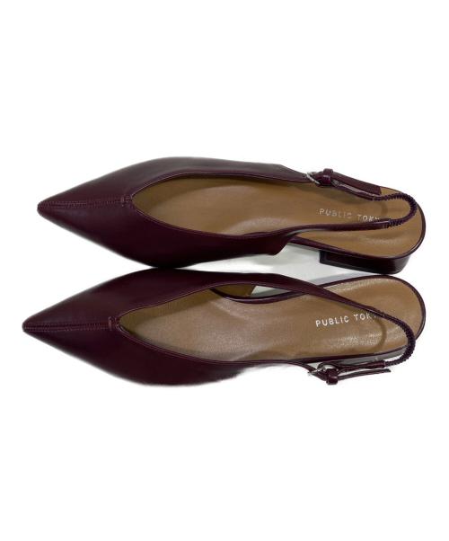 PUBLIC TOKYO（パブリックトウキョウ）PUBLIC TOKYO (パブリックトウキョウ) ポインテッドミュール ワインレッド サイズ:2の古着・服飾アイテム