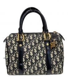 Christian Dior（クリスチャン ディオール）の古着「トロッター ミニボストンバッグ」｜ブラック×ベージュ
