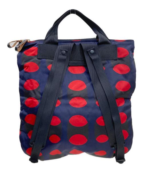 MARNI（マルニ）MARNI (マルニ) PORTER (ポーター) 2WAY dot rucksack ネイビー×レッドの古着・服飾アイテム