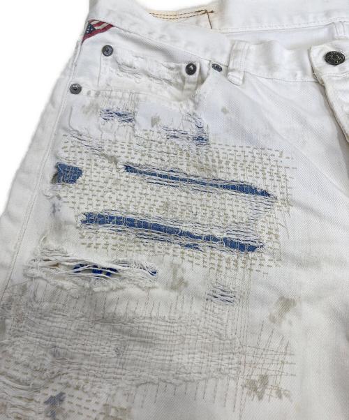 Denim & Supply Ralph Lauren（デニム＆サプライ ラルフローレン）DENIM & SUPPLY RALPH LAUREN (デニム＆サプライ ラルフローレン) リメイクデニムパンツ ホワイト サイズ:86cm (W34)の古着・服飾アイテム
