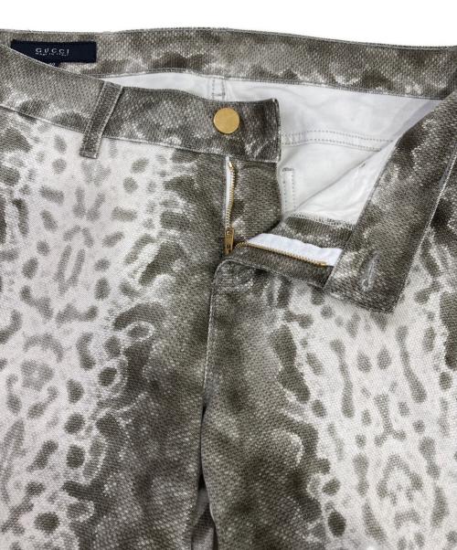 GUCCI（グッチ）GUCCI (グッチ) パイソン柄パンツ ベージュ サイズ:40の古着・服飾アイテム
