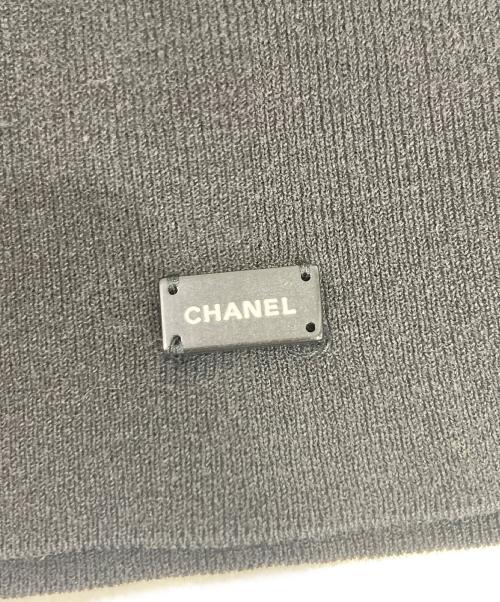 CHANEL（シャネル）CHANEL (シャネル) ロゴプレート半袖リブニット ブラック サイズ:42の古着・服飾アイテム