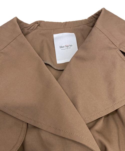 HER LIP TO（ハーリップトゥ）Her lip to (ハーリップトゥ) Grace Long Trench Coat ブラウン サイズ:Sの古着・服飾アイテム