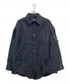 Maison Margielaメゾンマルジェラ）の古着「Padded Satin Cotton Shirt」｜ブラック