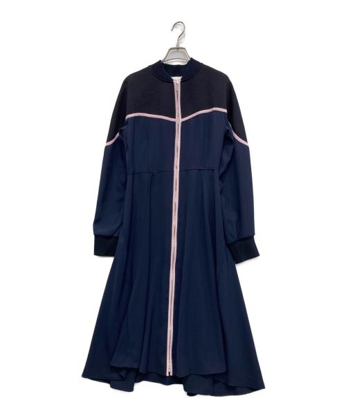 SPORT MAX（スポーツマックス）SPORT MAX (スポーツマックス) ジップアップワンピース ブラック×ネイビー サイズ:44の古着・服飾アイテム