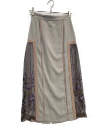 MURRAL（ミューラル）の古着「Framed flower long skirt」｜ベージュ
