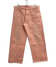 SUPREME（シュプリーム）の古着「Distressed Loose Fit Selvedge Jean」｜ピンク