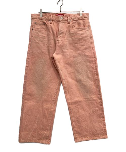 SUPREME（シュプリーム）Supreme (シュプリーム) Distressed Loose Fit Selvedge Jean ピンク サイズ:86cm (W34)の古着・服飾アイテム