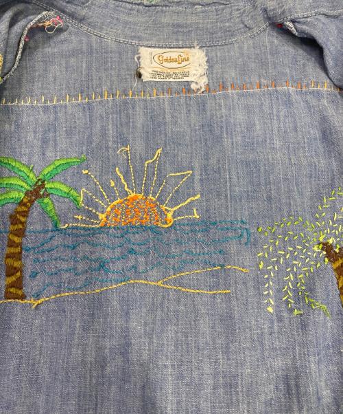 golden Line（ゴールデンライン）golden Line (ゴールデンライン) 刺繍デニムシャツ インディゴ サイズ:不明の古着・服飾アイテム