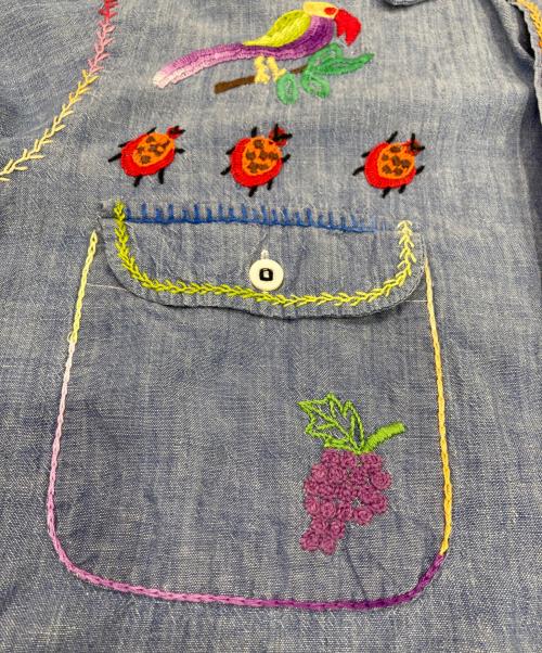 golden Line（ゴールデンライン）golden Line (ゴールデンライン) 刺繍デニムシャツ インディゴ サイズ:不明の古着・服飾アイテム
