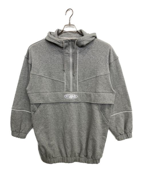 X-GIRL（エックスガール）X-girl (エックスガール) SWEAT ANORAK DRESS グレー サイズ:Sの古着・服飾アイテム