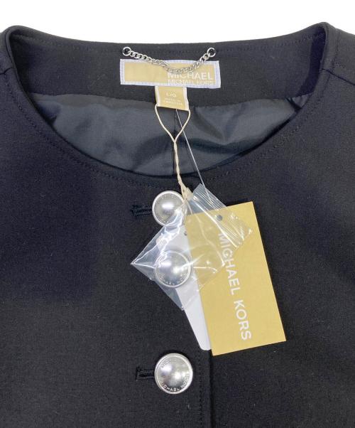 MICHAEL KORS（マイケルコース）MICHAEL KORS (マイケルコース) ホースビットカラーレスジャケット ブラック サイズ:Lの古着・服飾アイテム