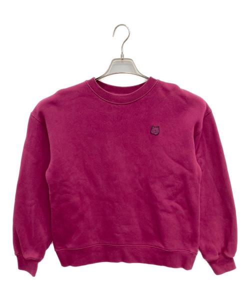 maison kitsune（メゾンキツネ）MAISON KITSUNE (メゾンキツネ) ロゴパッチスウェット パープル サイズ:Sの古着・服飾アイテム