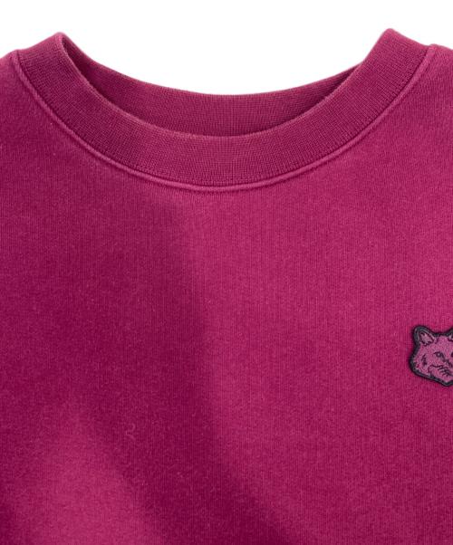maison kitsune（メゾンキツネ）MAISON KITSUNE (メゾンキツネ) ロゴパッチスウェット パープル サイズ:Sの古着・服飾アイテム