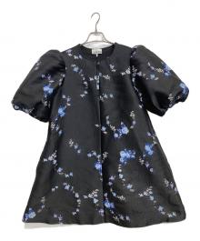 GANNI（ガニー）の古着「花柄半袖ワンピース」｜ブラック