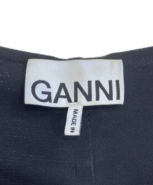GANNI（ガニー）Ganni (ガニー) 花柄半袖ワンピース ブラック サイズ:36の古着・服飾アイテム