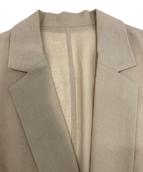 Loungedress（ラウンジドレス）Loungedress (ラウンジドレス) リネンライクシアーシテーラードジャケット ベージュ サイズ:Fの古着・服飾アイテム