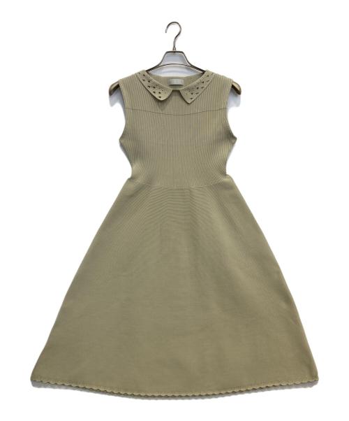 CELFORD（セルフォード）CELFORD (セルフォード) 衿付きノースリーブホールガーメントワンピース ベージュ サイズ:36の古着・服飾アイテム