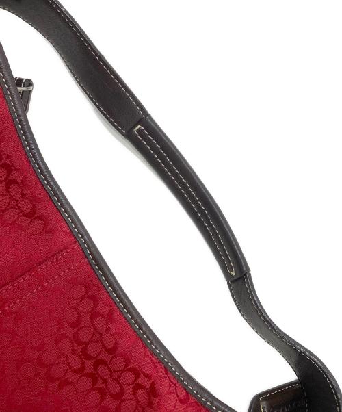 COACH（コーチ）COACH (コーチ) ワンショルダーバッグ レッド×ブラウンの古着・服飾アイテム