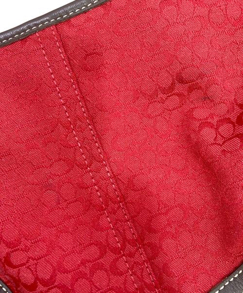 COACH（コーチ）COACH (コーチ) ワンショルダーバッグ レッド×ブラウンの古着・服飾アイテム