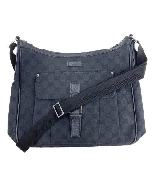 GUCCI（グッチ）GUCCI (グッチ) GGキャンバス ショルダーバッグ ブラックの古着・服飾アイテム