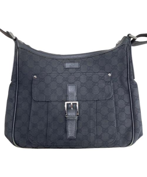 GUCCI（グッチ）GUCCI (グッチ) GGキャンバス ショルダーバッグ ブラックの古着・服飾アイテム