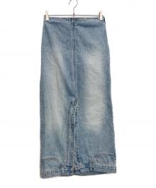 MEYAME（メヤメ）の古着「DENIME UPSIDE-DOWN SKIRT」｜ブルー