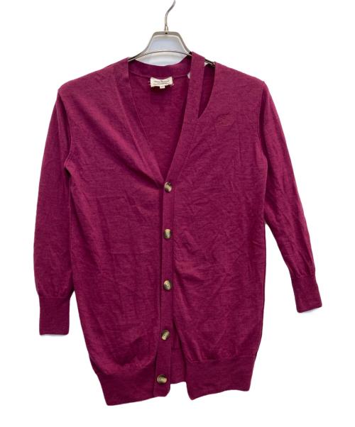 Vivienne Westwood ANGLOMANIA（ヴィヴィアンウエストウッドアングロマニア）Vivienne Westwood ANGLOMANIA (ヴィヴィアンウエストウッドアングロマニア) オーブ刺繍カーディガン パープル サイズ:Mの古着・服飾アイテム