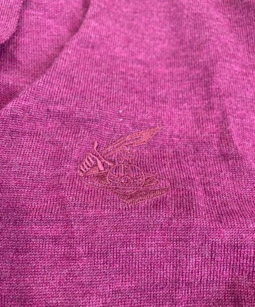 Vivienne Westwood ANGLOMANIA（ヴィヴィアンウエストウッドアングロマニア）Vivienne Westwood ANGLOMANIA (ヴィヴィアンウエストウッドアングロマニア) オーブ刺繍カーディガン パープル サイズ:Mの古着・服飾アイテム