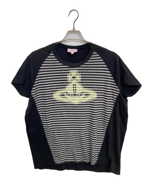 Vivienne Westwood RED LABEL（ヴィヴィアンウエストウッドレッドレーベル）Vivienne Westwood RED LABEL (ヴィヴィアンウエストウッドレッドレーベル) オーブプリント変形ラグランカットソー ブラック サイズ:3の古着・服飾アイテム