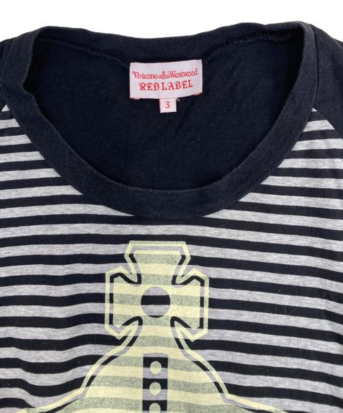Vivienne Westwood RED LABEL（ヴィヴィアンウエストウッドレッドレーベル）Vivienne Westwood RED LABEL (ヴィヴィアンウエストウッドレッドレーベル) オーブプリント変形ラグランカットソー ブラック サイズ:3の古着・服飾アイテム
