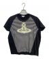 Vivienne Westwood RED LABEL（ヴィヴィアンウエストウッドレッドレーベル）の古着「オーブプリント変形ラグランカットソー」｜ブラック