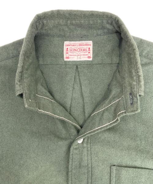 BONCOURA（ボンクラ）BONCOURA (ボンクラ) モールスキンボタンダウンシャツ グリーン サイズ:36の古着・服飾アイテム