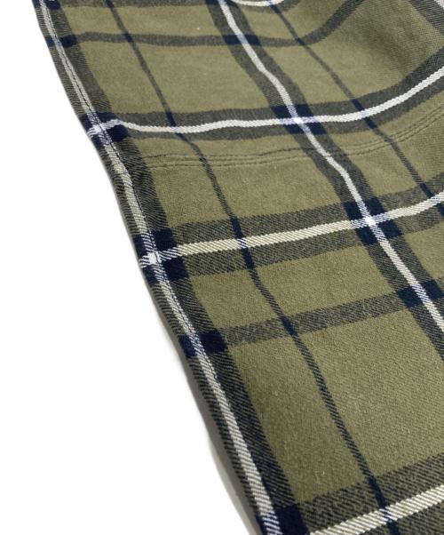 DIESEL（ディーゼル）DIESEL (ディーゼル) 襟レザーチェックシャツ オリーブ サイズ:Lの古着・服飾アイテム