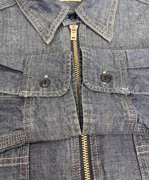 UNION HERCULES MADE（ユニオン ヘラクレス メイド）UNION HERCULES MADE (ユニオン ヘラクレス メイド) シャンブレーハーフジップシャツ インディゴ サイズ:36の古着・服飾アイテム