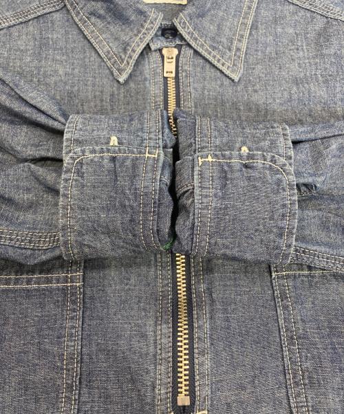 UNION HERCULES MADE（ユニオン ヘラクレス メイド）UNION HERCULES MADE (ユニオン ヘラクレス メイド) シャンブレーハーフジップシャツ インディゴ サイズ:36の古着・服飾アイテム