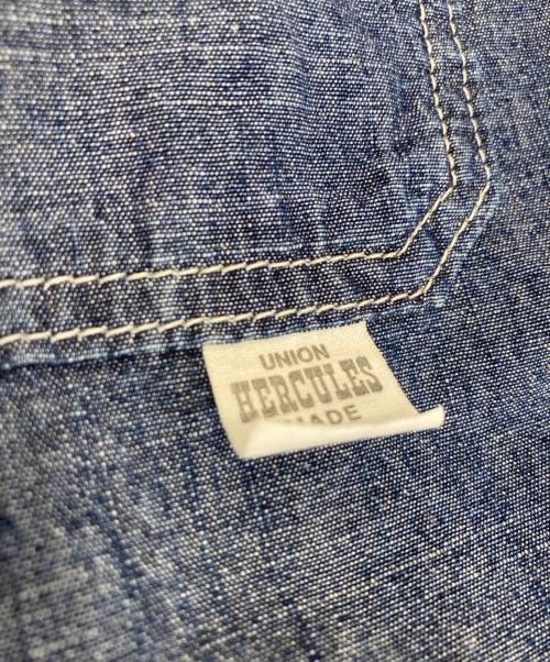 UNION HERCULES MADE（ユニオン ヘラクレス メイド）UNION HERCULES MADE (ユニオン ヘラクレス メイド) シャンブレーハーフジップシャツ インディゴ サイズ:36の古着・服飾アイテム