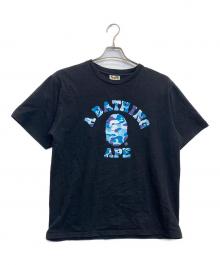 A BATHING APE（アベイシングエイプ）の古着「ABC CAMO COLLEGE TEE」｜ブラック