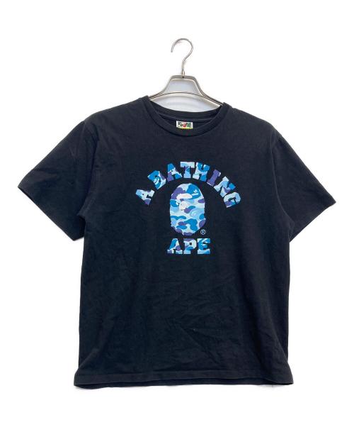 A BATHING APE（アベイシングエイプ）A BATHING APE (アベイシングエイプ) ABC CAMO COLLEGE TEE ブラック サイズ:Lの古着・服飾アイテム