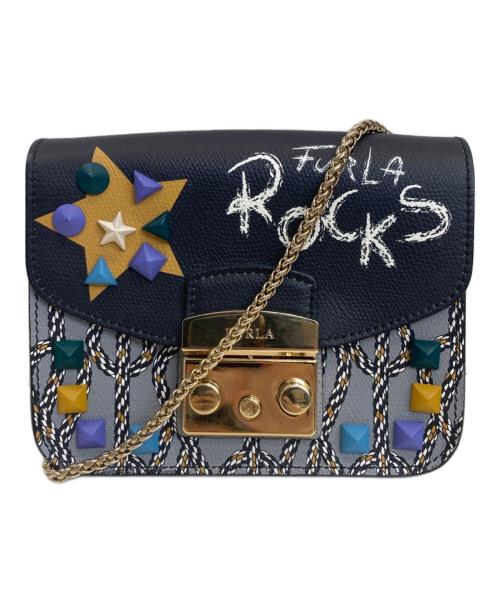 FURLA（フルラ）FURLA (フルラ) チェーンショルダーバッグ ブラックの古着・服飾アイテム