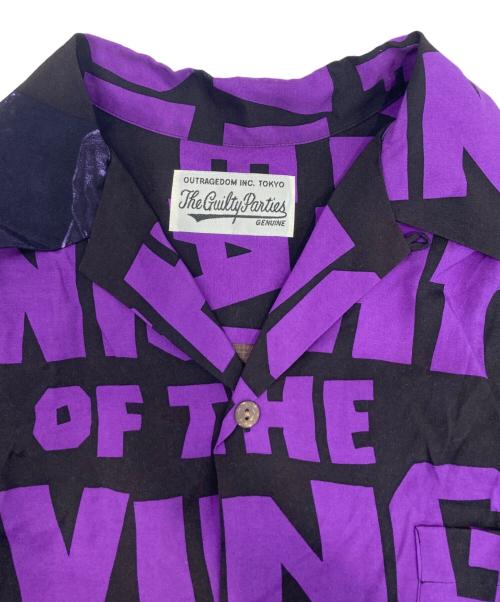 WACKO MARIA（ワコマリア）WACKO MARIA (ワコマリア) NIGHT OF THE LIVING DEAD HAWAIIAN SHIRT ブラック×パープル サイズ:Lの古着・服飾アイテム