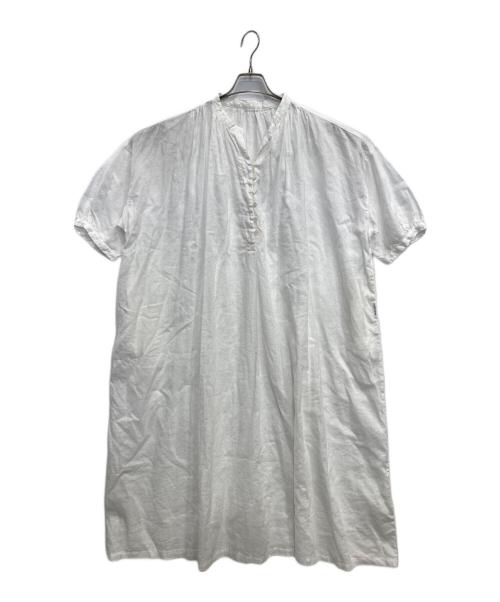 nest Robe（ネストローブ）nest Robe (ネストローブ) リネン混ブラウスワンピース ホワイト サイズ:Fの古着・服飾アイテム