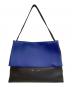 CELINE (セリーヌ) バイカラーレザーショルダーバッグ ブルー：45000円