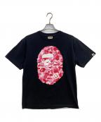 A BATHING APEアベイシングエイプ）の古着「ABC Camo Big Ape Head Tee」｜ブラック