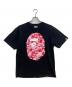 A BATHING APE（アベイシングエイプ）の古着「ABC Camo Big Ape Head Tee」｜ブラック