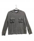 F/CE.エフシーイー）の古着「フロントモジュールポケットロングスリーブTシャツ」｜グレー