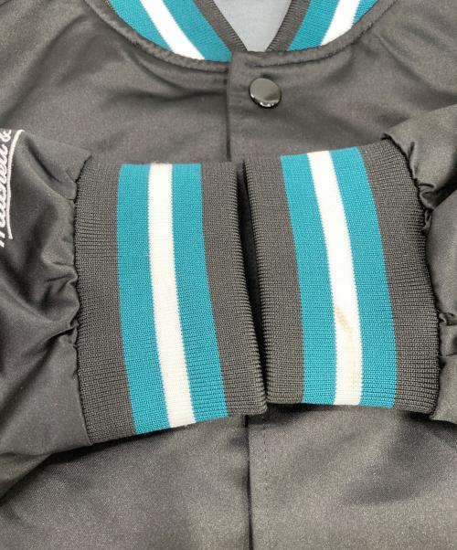 MITCHELL & NESS（ミッチェルアンドネス）MITCHELL & NESS (ミッチェルアンドネス) サテンブルゾン ブラック サイズ:Ｌの古着・服飾アイテム