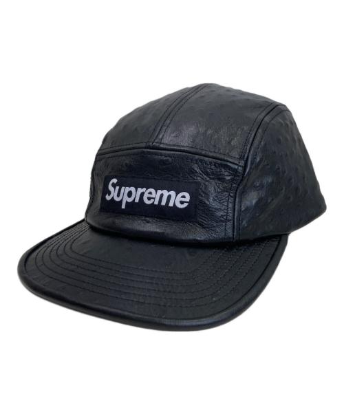 SUPREME（シュプリーム）SUPREME (シュプリーム) Ostrich Embossed Leather GORETEX Camp Cap ブラックの古着・服飾アイテム