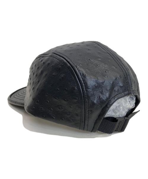 SUPREME（シュプリーム）SUPREME (シュプリーム) Ostrich Embossed Leather GORETEX Camp Cap ブラックの古着・服飾アイテム