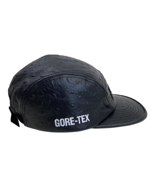 SUPREME（シュプリーム）SUPREME (シュプリーム) Ostrich Embossed Leather GORETEX Camp Cap ブラックの古着・服飾アイテム
